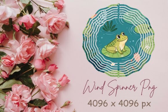 Bring Your Garden to Life with a Frog Wind Spinner PNG Design