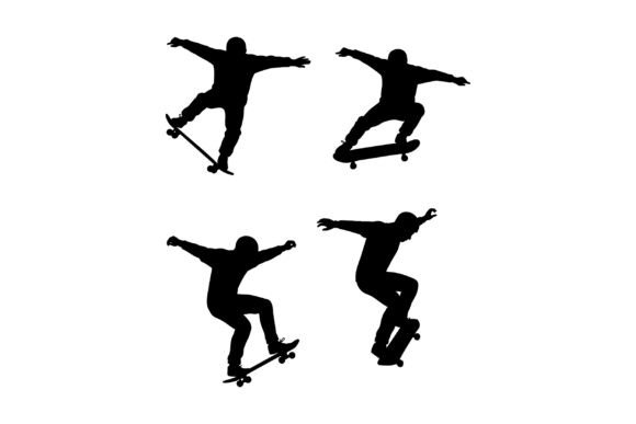 Capture Dynamic Energy: Skateboarder Silhouette Performing Trick