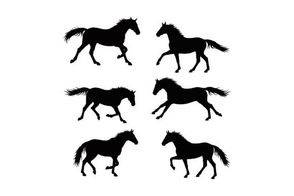 Capturing Equine Energy: Dynamic Horse Silhouettes for Modern Design