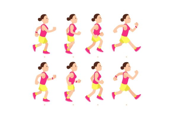 Cartoon Running Woman Animation: Injecting Dynamic Energy into Your Designs