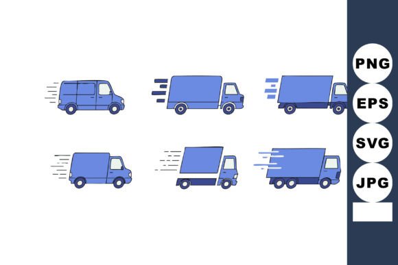Delivery Trucks Moving Fast: Dynamic Vector Art for Impact