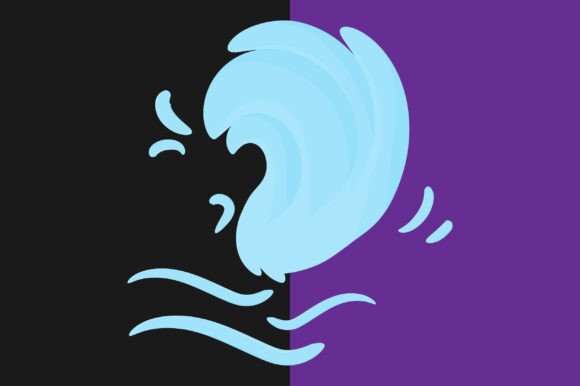 Dynamic Abstract Ocean Wave Illustration for Modern Design
