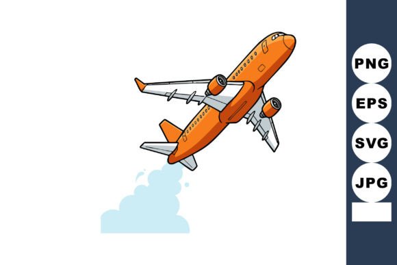 Dynamic Energy: The Orange Commercial Airplane Taking Off