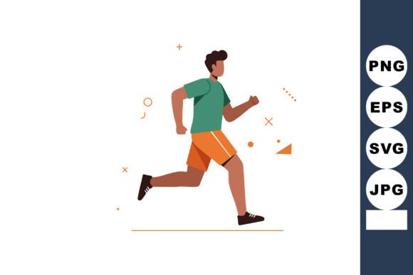 Dynamic Motion Graphics: The Man Running Exercise Fitness Training Jo Collection