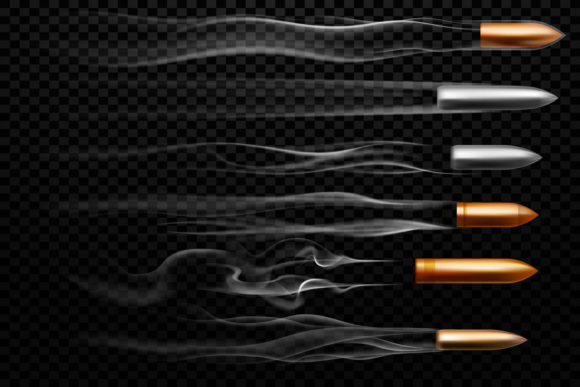 Flying Military Bullets with Smoke Traces: Dynamic Vector Action