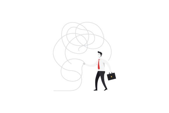 From Chaos to Clarity: The Businessman Untangling Lines Font