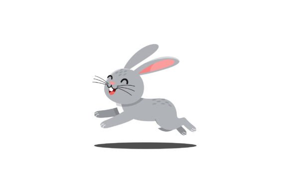 Happy Gray Rabbit Jumping in a Flat, Che: A Playful Addition to Your Toolkit