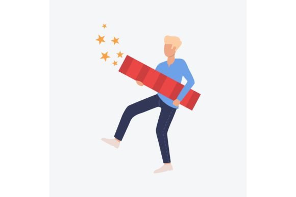 Ignite Your Designs: The Bold Man Holding Huge Firecracker. Young Fell Font