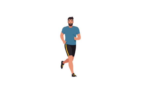 Man Jogging in Athletic Wear with Flat D: A Dynamic Font for Active Brands