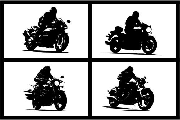 Motorbike Vector Silhouette Bundle Set: Design Assets for Dynamic Projects
