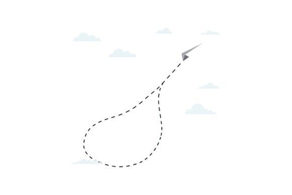 Paper Airplane Flying with Curved Dashed: Motion in Design