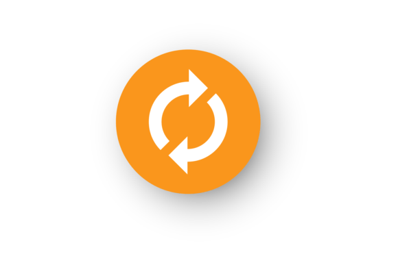 Reload Round Button: White Circular Moti in Modern Design