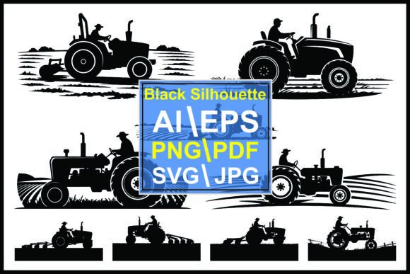 Silhouettes of Tractors and Farmers: A Designer's Guide to Rustic Visuals