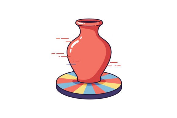 Spinning Red Pottery Vase: Dynamic Design Asset for Creative Pros
