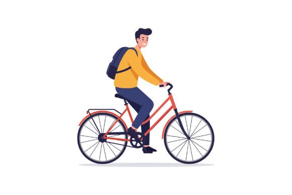 Young Man Riding a Bicycle in a Flat Sty: Motion and Character in Design